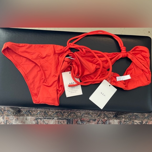 NWT A.L.C. Women's Orange Red Anita Bikini Set - Picture 2 of 5